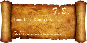 Tomsits Dominik névjegykártya